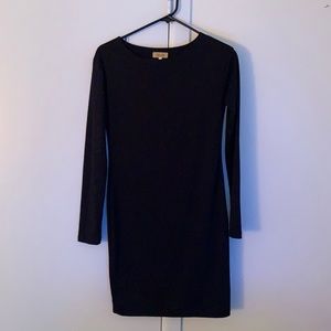 Long sleeve black piko dress
